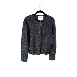 SPANX Black and White Textured Blazer Bomber Jacket